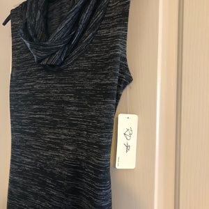 Sleeveless cowl neck midi dress